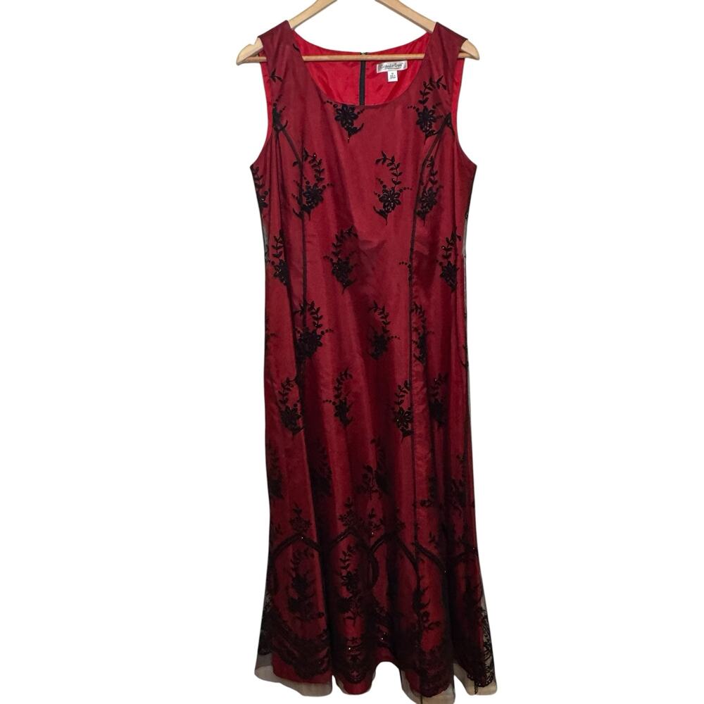 Vintage Y2K Size 14 Sheer Burnout Overlay Whimsygoth Fairy Maxi Dress